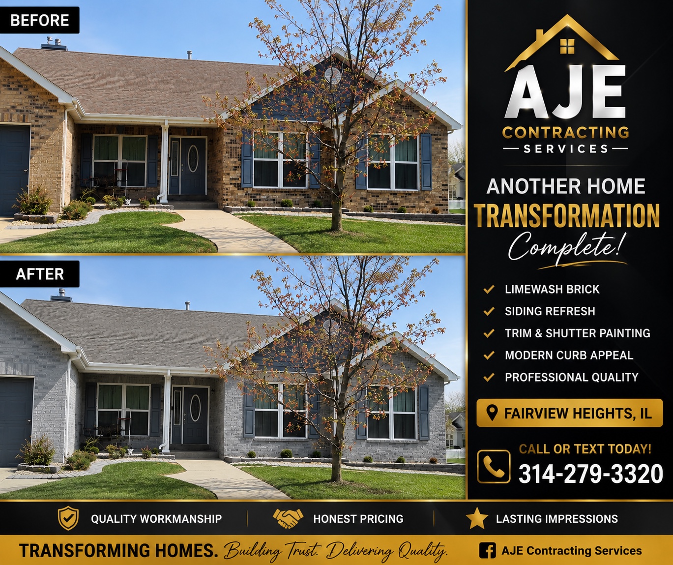 Before and after home transformation